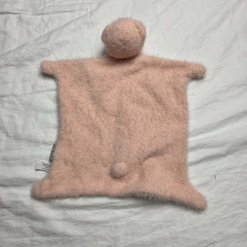 Hallmark Baby's First Lovey Pink Peach Teddy Bear Security Blanket fuzzy